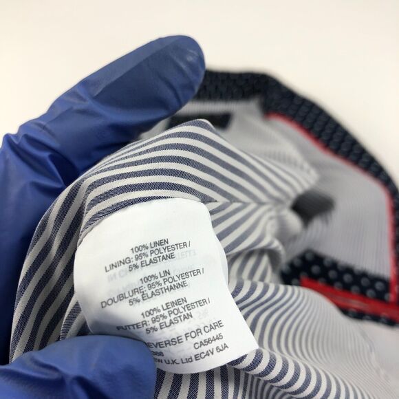 J.Crew REGENT Blazer 4 100% Linen Polka Dot Button Business Blazer Jacket blue - Picture 13 of 16